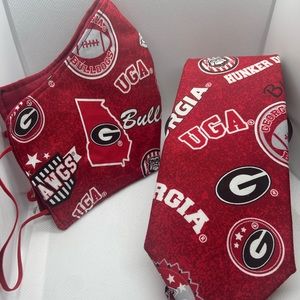 Georgia Bulldog mask and tie set